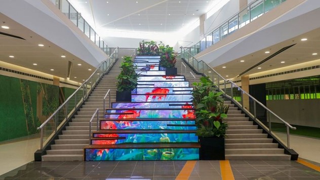 an led display staircase